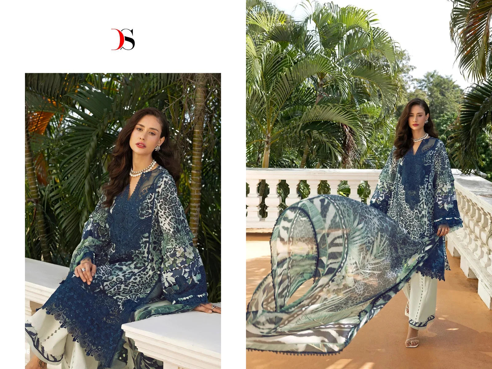 Deepsy Elaf Signature Chiffon Dupatta Cotton Embroidered Salwar Kameez