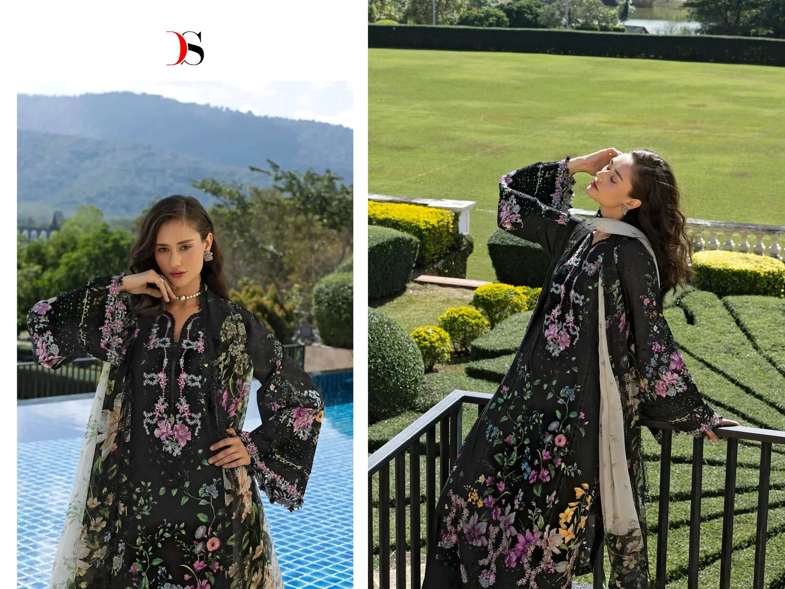 Deepsy Elaf Signature Chiffon Dupatta Cotton Embroidered Salwar Kameez