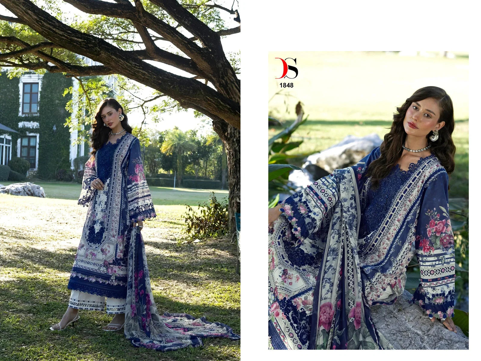 Deepsy Elaf Signature Chiffon Dupatta Cotton Embroidered Salwar Kameez