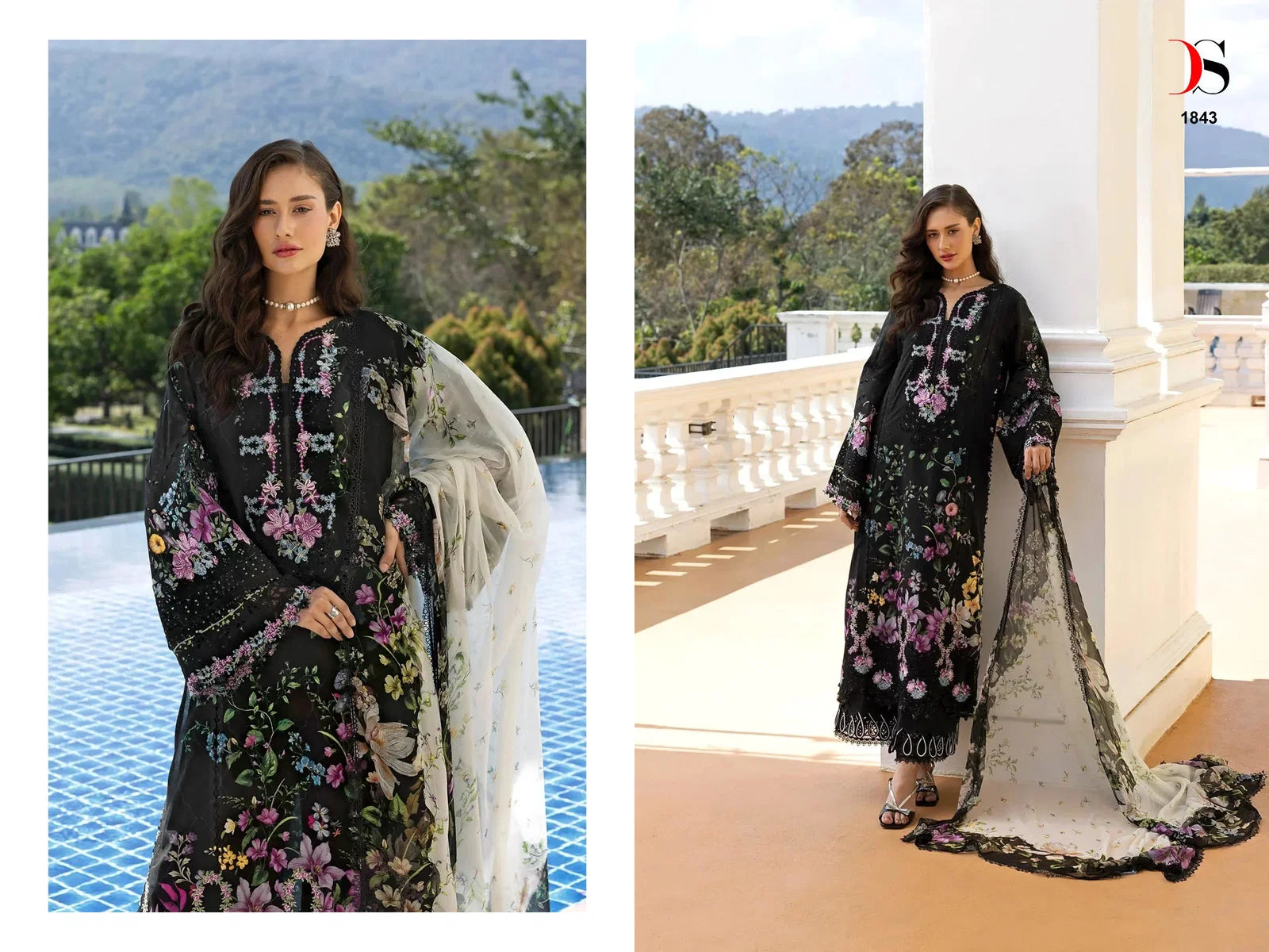 Deepsy Elaf Signature Chiffon Dupatta Cotton Embroidered Salwar Kameez