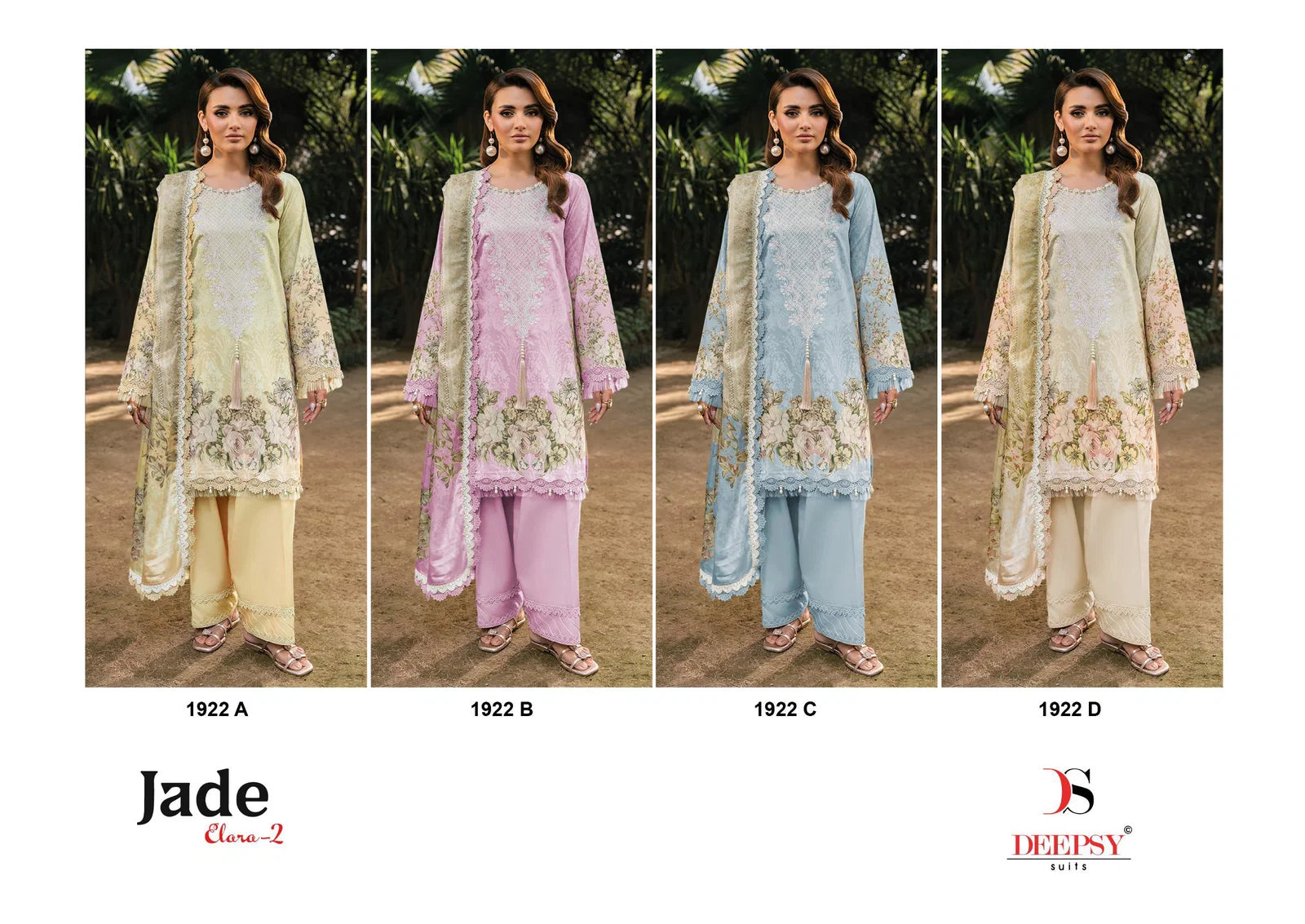 Deepsy Jade 1922 A To D Cotton Dupatta Cotton Patch Embroidered Salwar Kameez