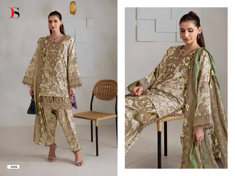 Deepsy Jade Bagh Vol 2 Chiffon Dupatta Cotton Embroidered Salwar Kameez