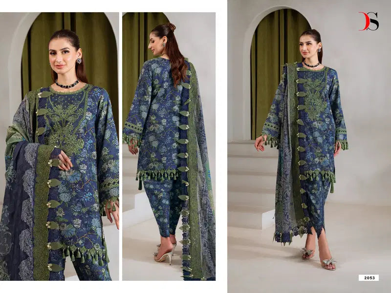 Deepsy Jade Bagh Vol 2 Chiffon Dupatta Cotton Embroidered Salwar Kameez