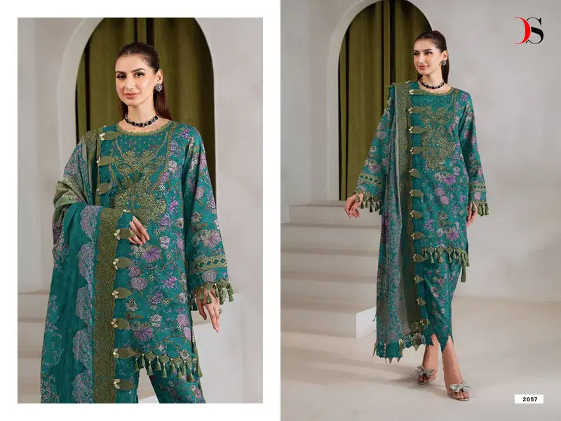Deepsy Jade Bagh Vol 2 Chiffon Dupatta Cotton Embroidered Salwar Kameez
