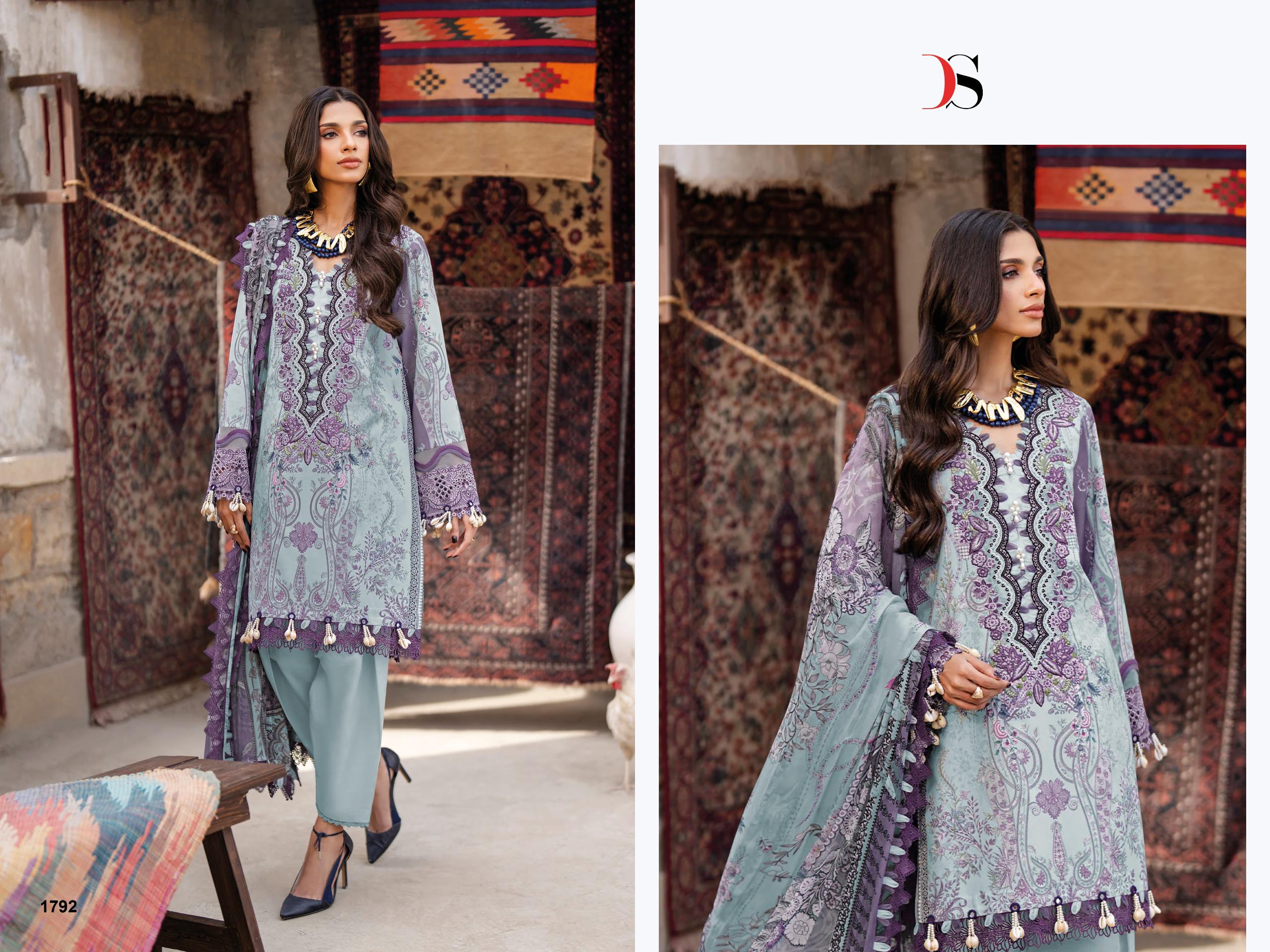 Deepsy jade Bliss Lawn Vol 5 Cotton Dupatta Cotton Patch Embroidered Salwar Kameez