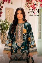 Deepsy Jade Bliss Lawn Vol 6 Chiffon Dupatta Cotton Patch Embroidered Salwar Kameez
