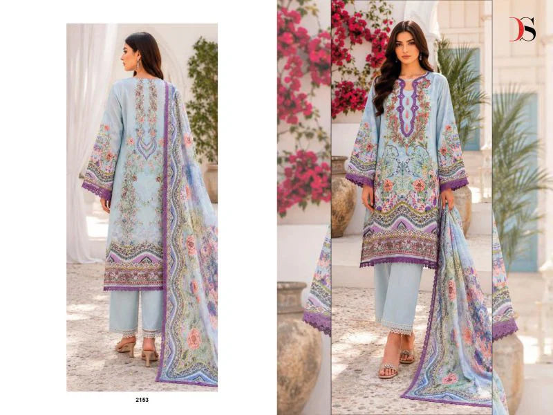 Deepsy Jade Bliss Lawn Vol 6 Chiffon Dupatta Cotton Patch Embroidered Salwar Kameez