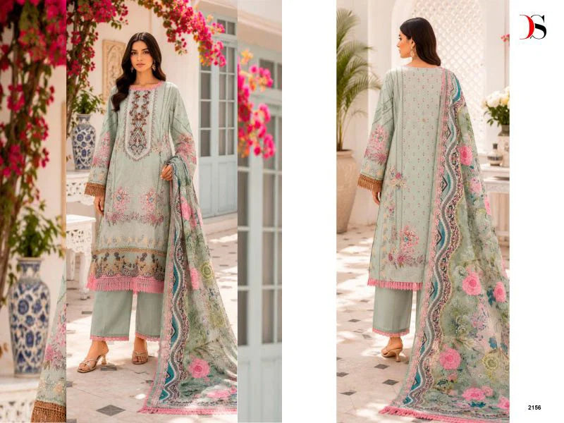 Deepsy Jade Bliss Lawn Vol 6 Chiffon Dupatta Cotton Patch Embroidered Salwar Kameez