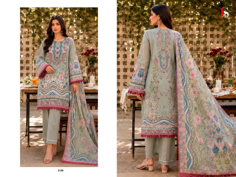 Deepsy Jade Bliss Lawn Vol 6 Chiffon Dupatta Cotton Patch Embroidered Salwar Kameez