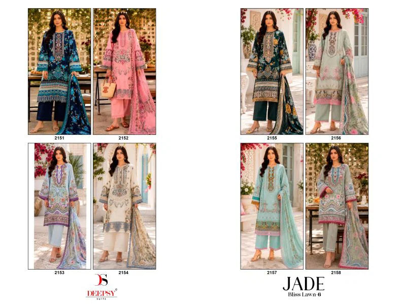 Deepsy Jade Bliss Lawn Vol 6 Cotton Dupatta Cotton Patch Embroidered Salwar Kameez