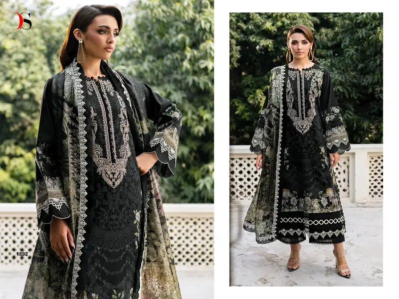 Deepsy Jade Elara Chiffon Dupatta Cotton Embroidered Salwar Kameez