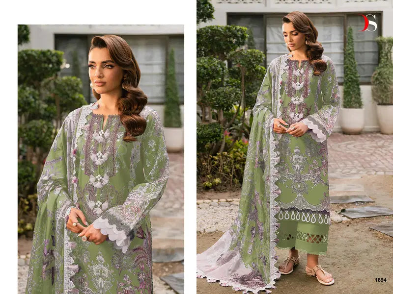 Deepsy Jade Elara Vol 2 Chiffon Dupatta Cotton Embroidered Salwar Kameez