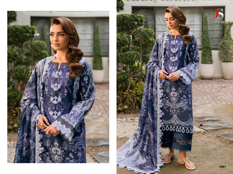 Deepsy Jade Elara Vol 2 Chiffon Dupatta Cotton Embroidered Salwar Kameez