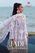 Deepsy Jade Flora Vol 2 Chiffon Dupatta Cotton Pakistani Salwar Kameez