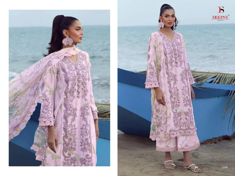 Deepsy Jade Flora Vol 2 Chiffon Dupatta Cotton Pakistani Salwar Kameez