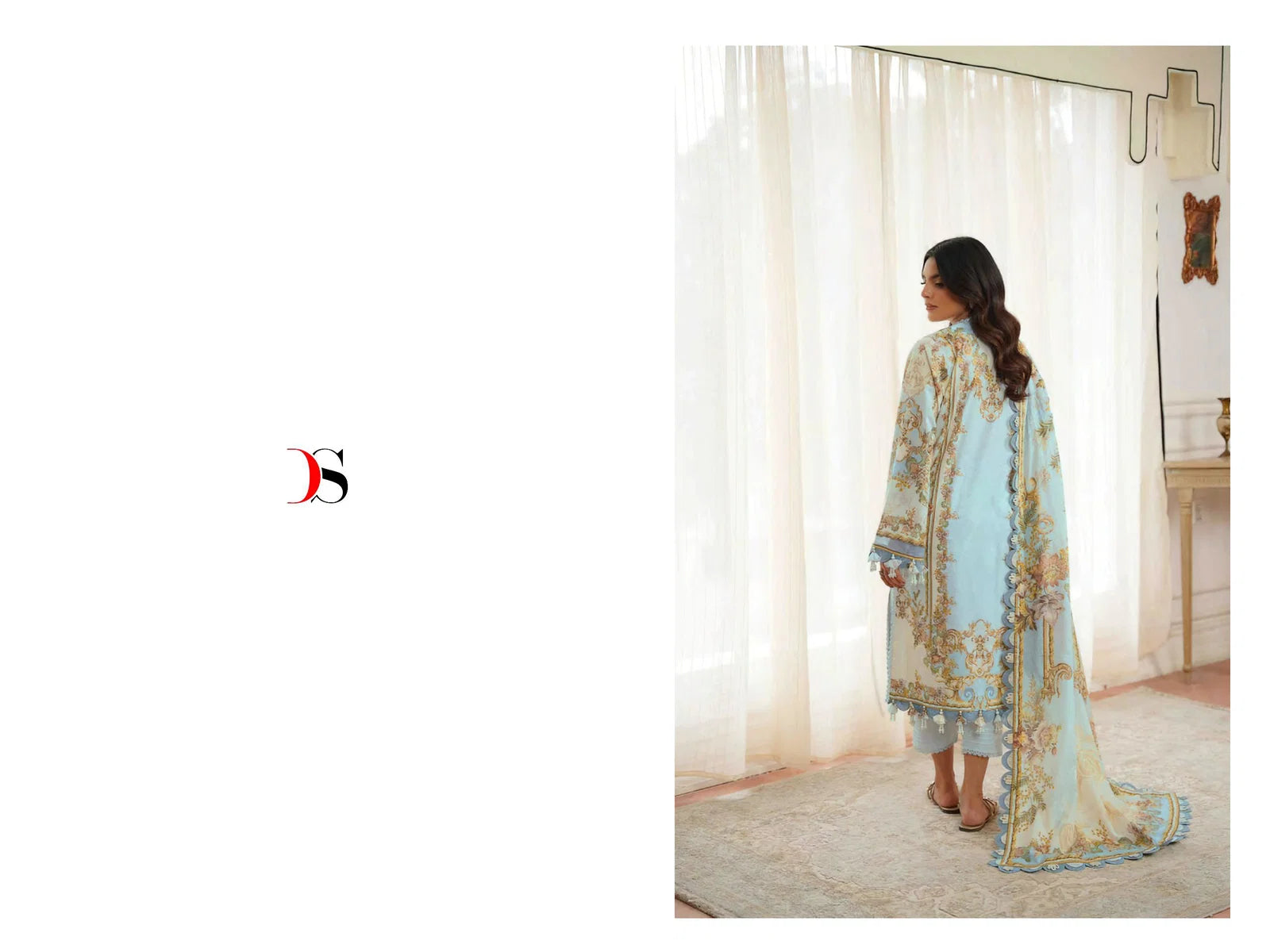 Deepsy Jade Jal Insert Nx Chiffon Dupatta Cotton Pakistani Salwar Kameez