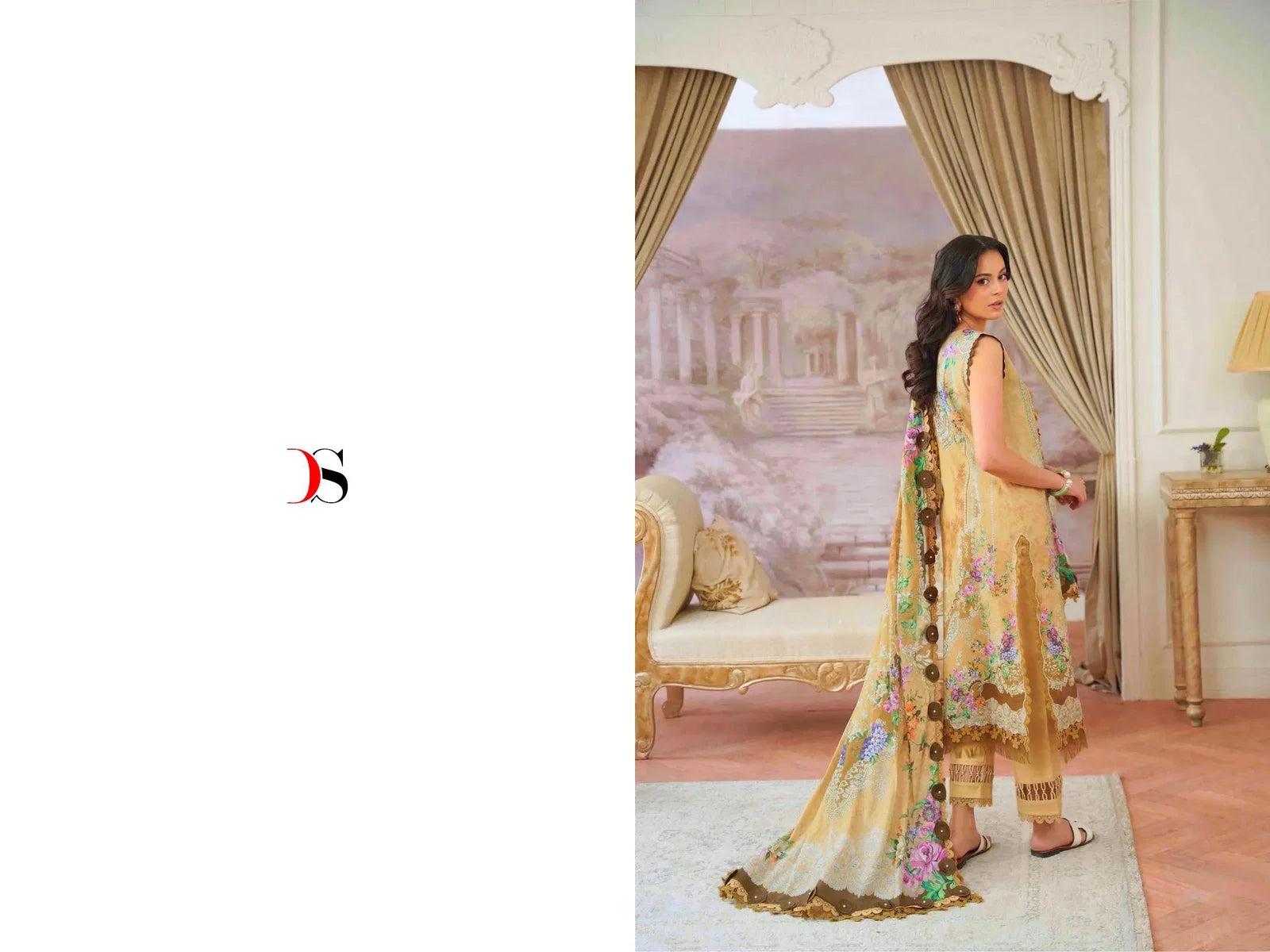 Deepsy Jade Jal Insert Nx Chiffon Dupatta Cotton Pakistani Salwar Kameez