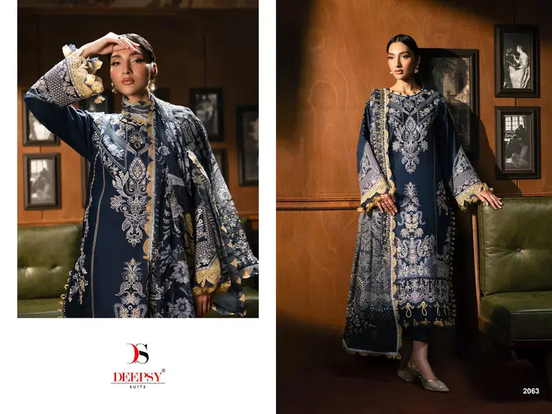 Deepsy Jade Le Premier Vol 2 Chiffon Dupatta Cotton Self Embroidered Salwar Kameez
