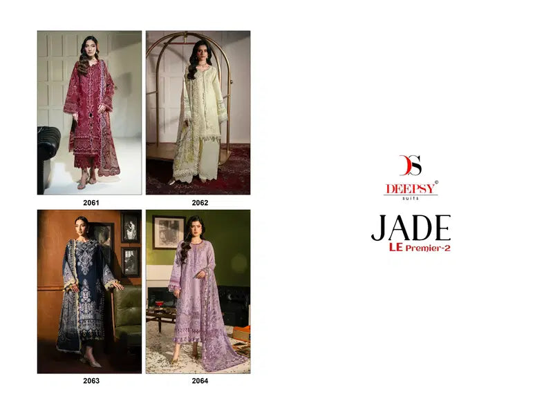 Deepsy Jade Le Premier Vol 2 Cotton Dupatta Cotton Self Embroidered Salwar Kameez