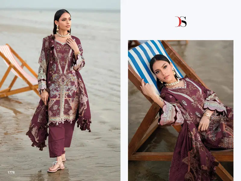 Deepsy Jade Needle Wonder Vol 5 Chiffon Dupatta Cotton Embroidered Salwar Kameez