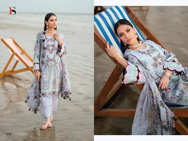 Deepsy Jade Needle Wonder Vol 5 Chiffon Dupatta Cotton Embroidered Salwar Kameez