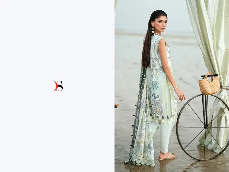 Deepsy Jade Needle Wonder Vol 5 Chiffon Dupatta Cotton Embroidered Salwar Kameez