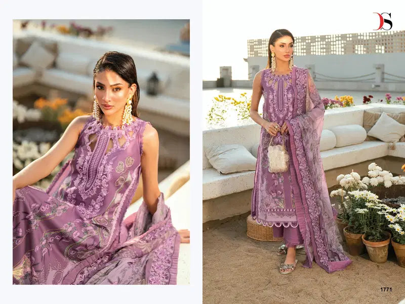 Deepsy Jade Needle Wonder Vol 5 Chiffon Dupatta Cotton Embroidered Salwar Kameez