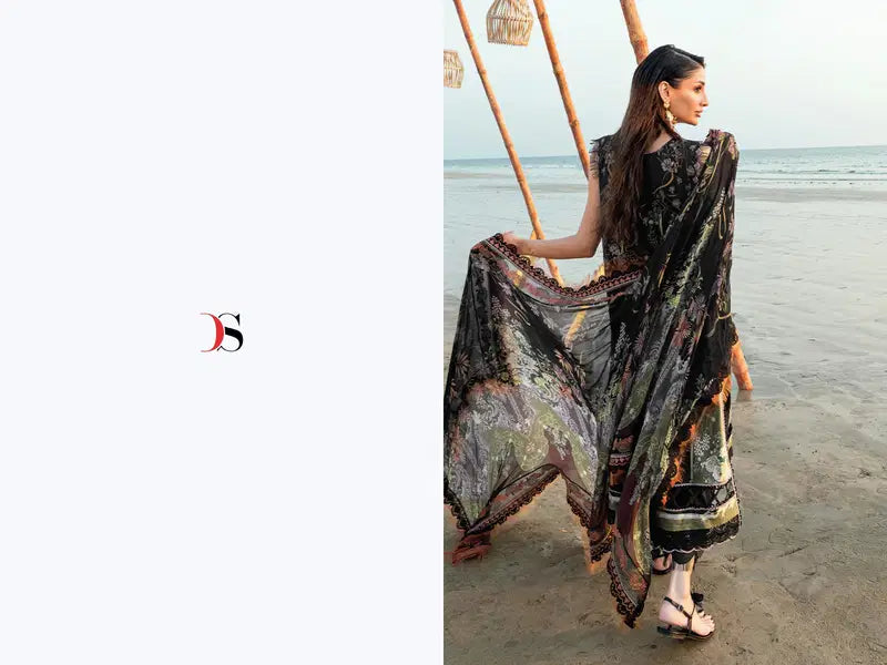 Deepsy Jade Needle Wonder Vol 5 Chiffon Dupatta Cotton Embroidered Salwar Kameez