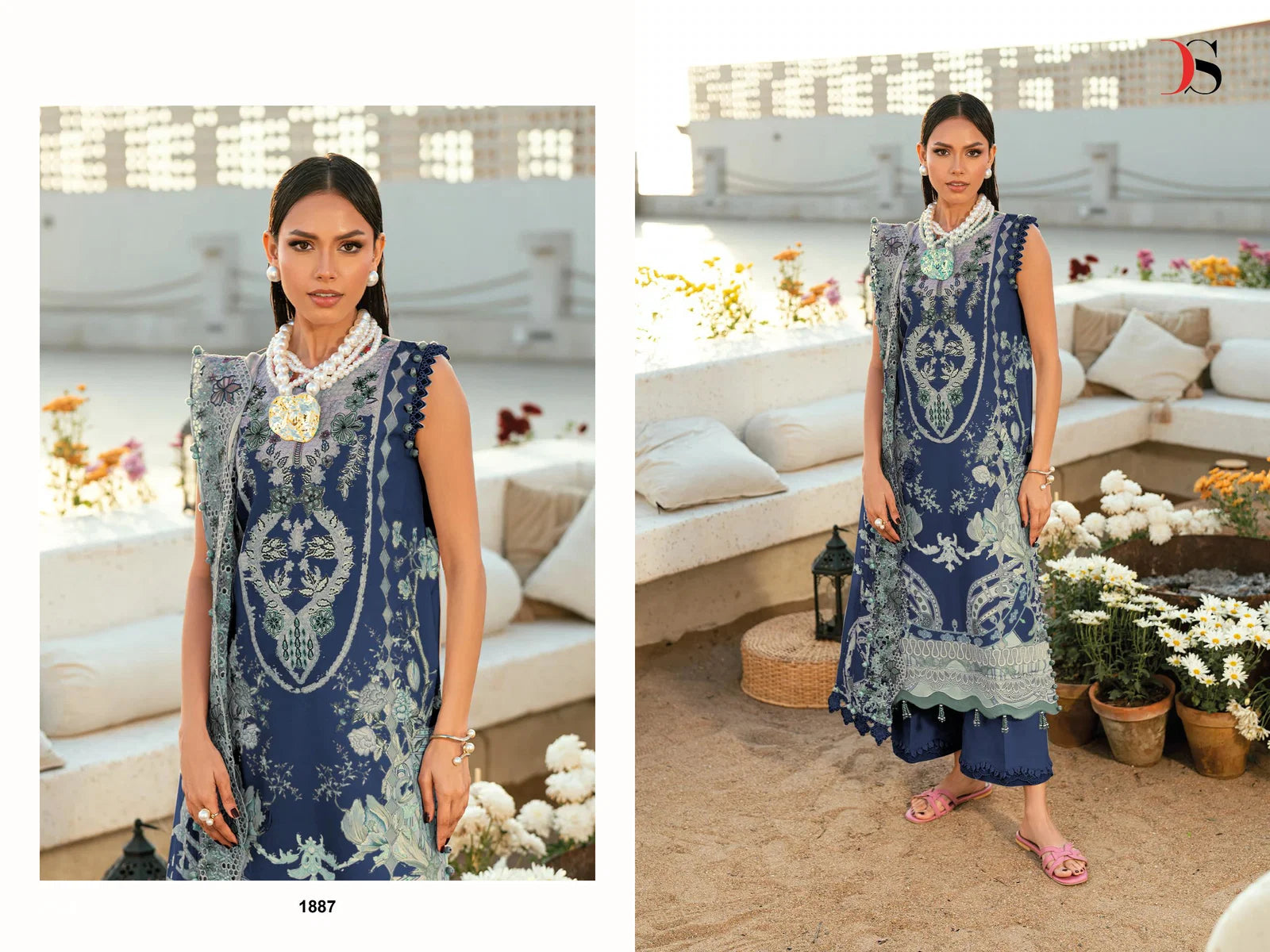 Deepsy Jade Needle Wonder Vol 6 Cotton Dupatta Cotton Embroidered