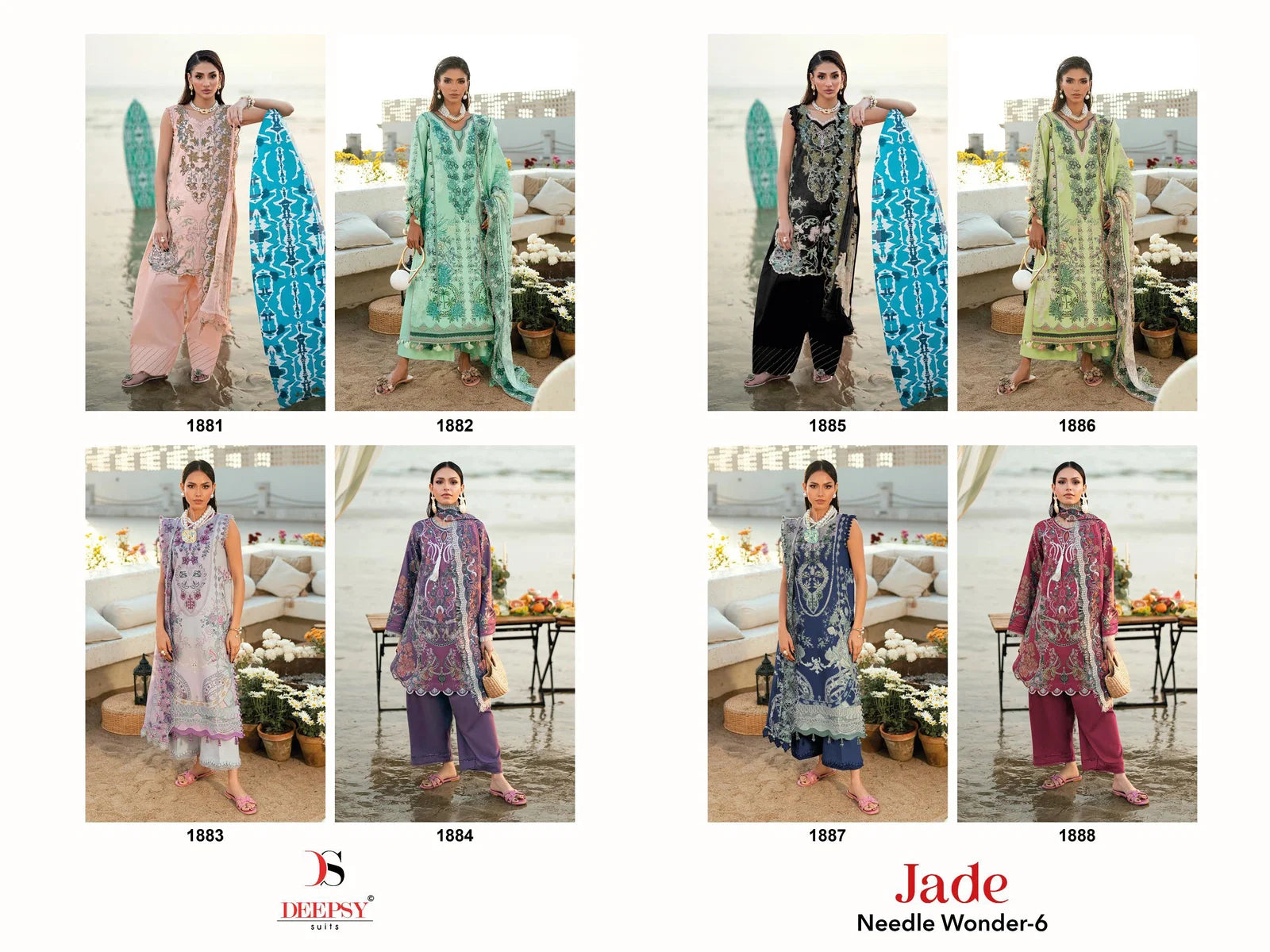 Deepsy Jade Needle Wonder Vol 6 Cotton Dupatta Cotton Embroidered Salwar Kameez