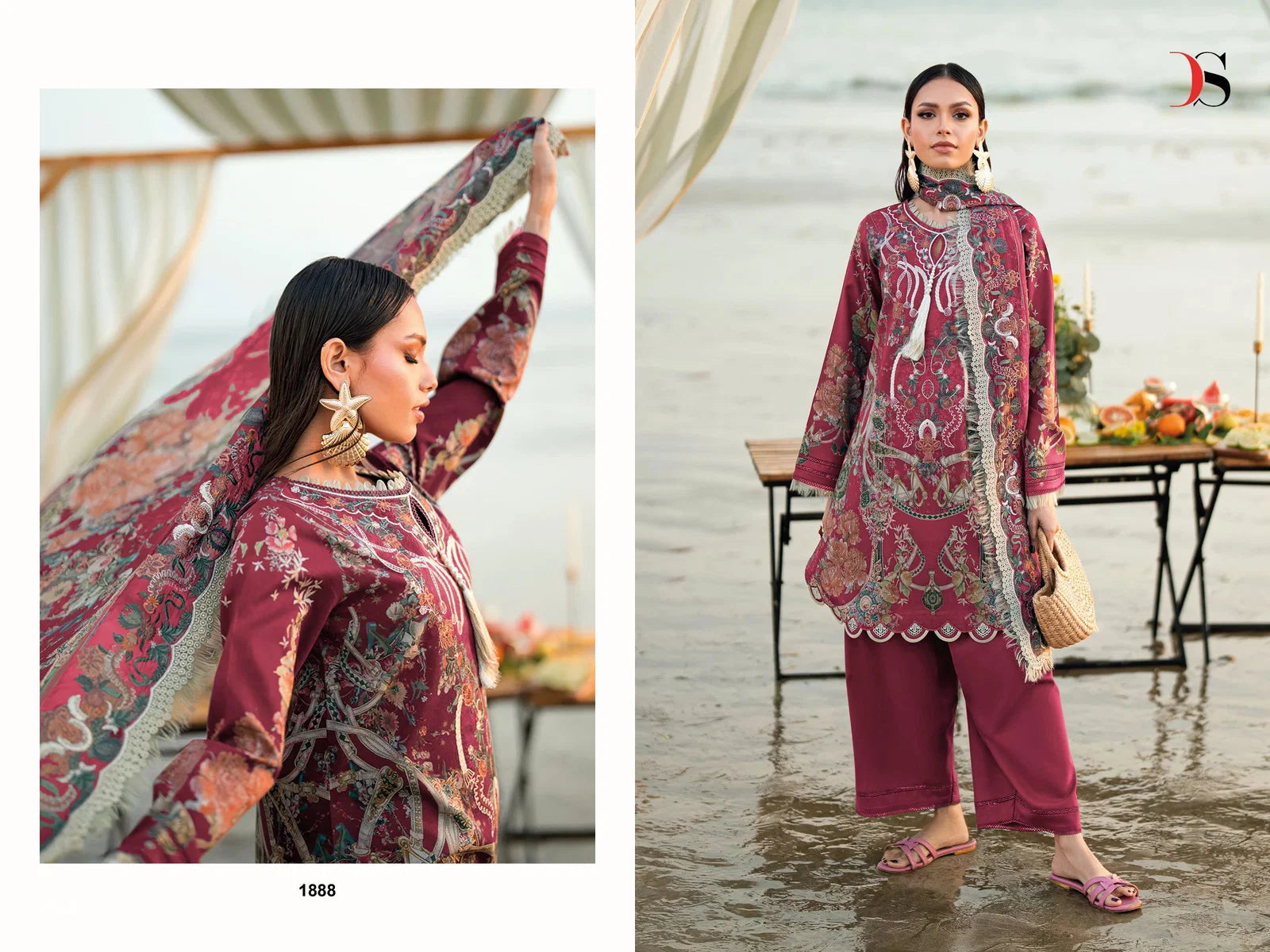 Deepsy Jade Needle Wonder Vol 6 Cotton Dupatta Cotton Embroidered