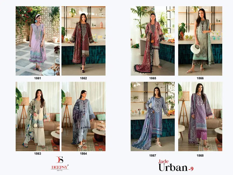 Deepsy Jade Urban Lawn Vol 9 Cotton Dupatta Cotton Pakistani Salwar Kameez