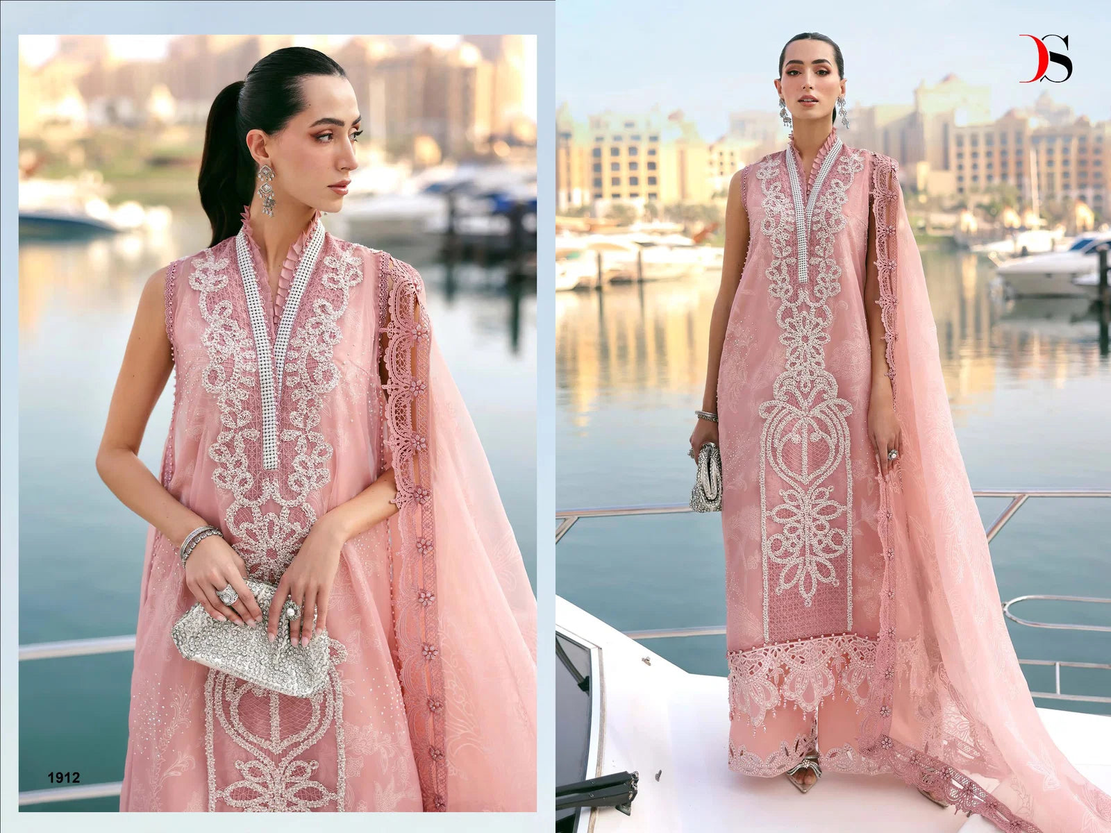 Deepsy Maria B 1911 To 1916 Chiffon Dupatta Cotton Salwar Kameez
