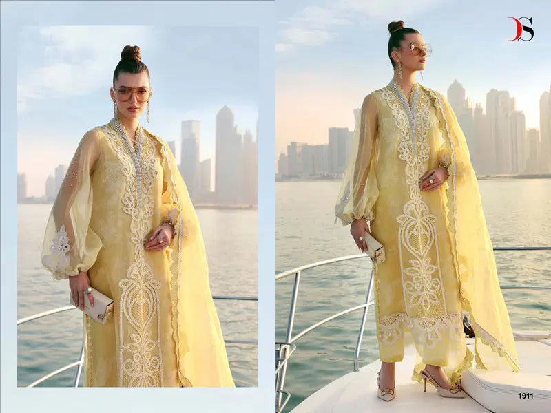 Deepsy Maria B 1911 To 1916 Chiffon Dupatta Cotton Salwar Kameez