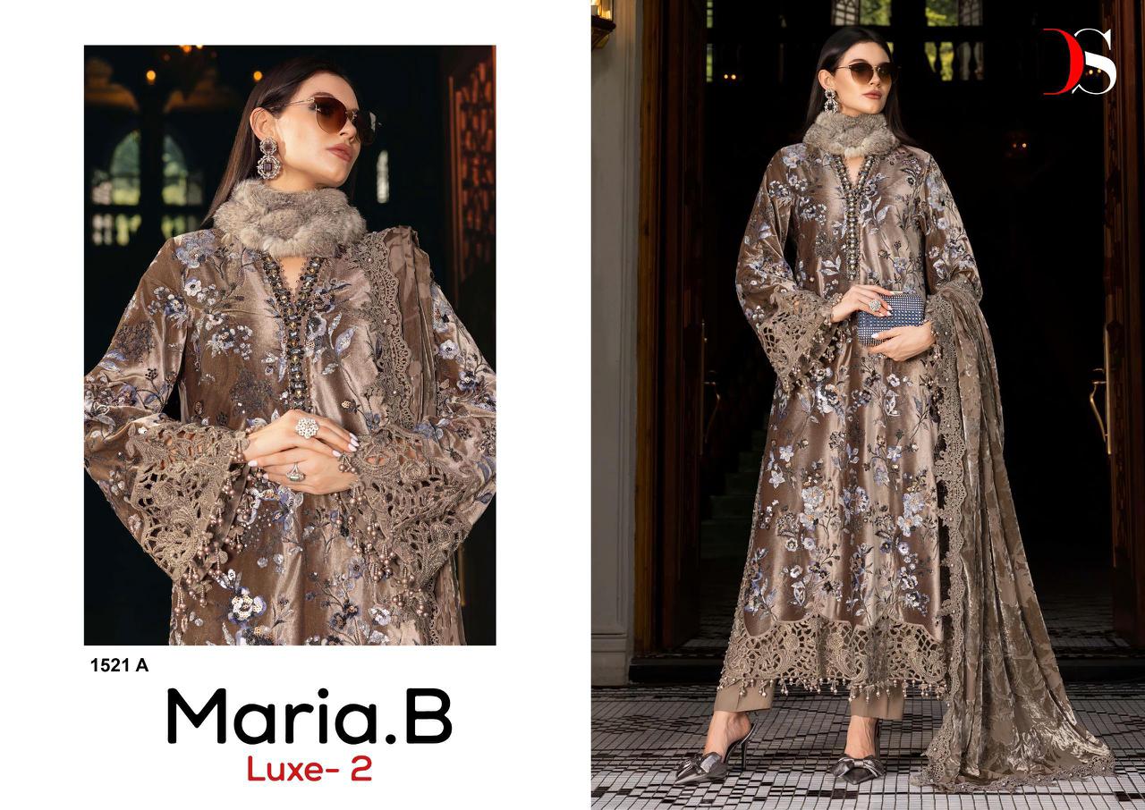 Deepsy Maria B Luxe 1521 Viscose Rayon Embroidery Work Pakistani Salwar Kameez