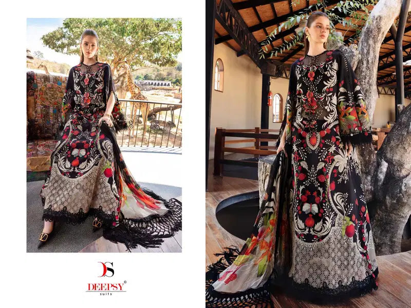 Deepsy Maria B M Print Vol 6 Chiffon Dupatta Cotton Embroidery Salwar Kameez