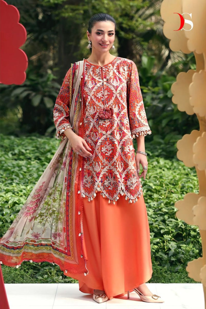 Deepsy Maria B M Print Vol 7 Chiffon Dupatta Readymade Cotton Embroidered Salwar Kameez