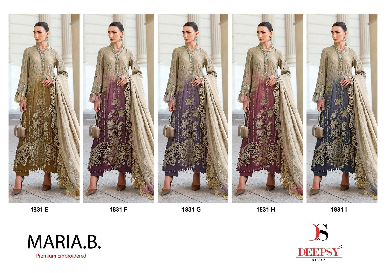 Deepsy Maria B Premium Embroidered E To I Cotton Dupatta Cotton Salwar Kameez