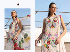 Deepsy Maria B Premium Embroidered Vol 3 Chiffon Dupatta Cotton With Self Embroidered Salwar Kameez