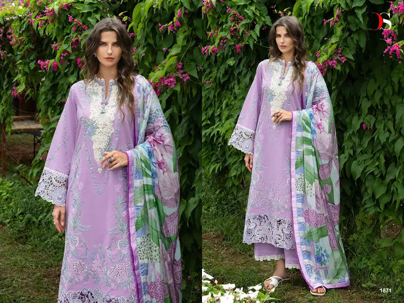 Deepsy Mushq 2 Lawn Cotton Dupatta Cotton Embroidered Salwar Kameez Collection