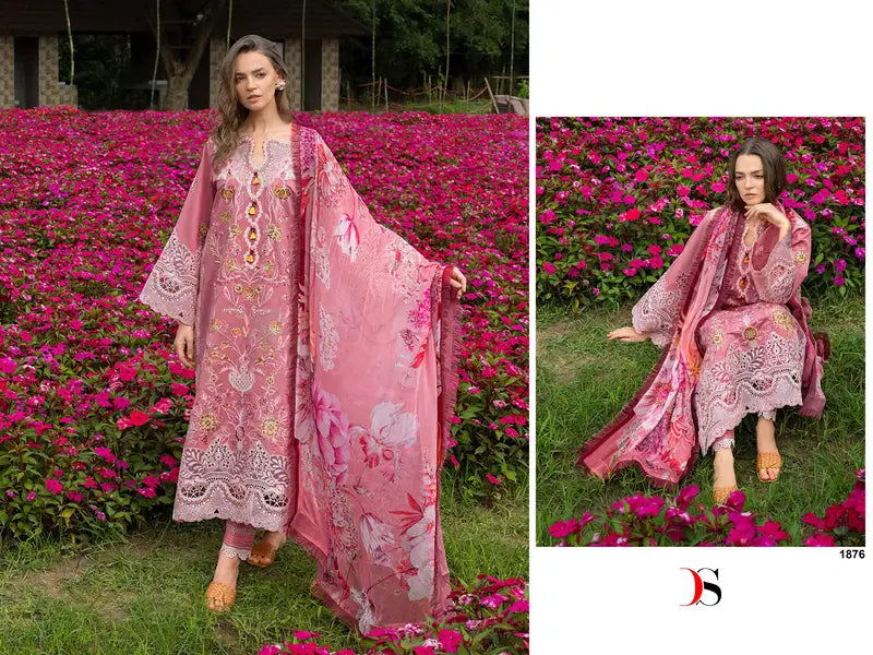 Deepsy Mushq 2 Lawn Cotton Dupatta Cotton Embroidered Salwar Kameez Collection