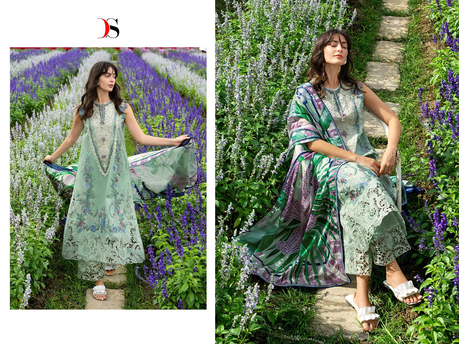 Deepsy Mushq Vol 3 Lawn Chiffon Dupatta Cotton Embroidered Salwar Kameez
