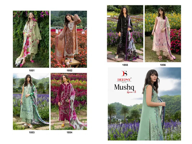 Deepsy Mushq Vol 3 Lawn Cotton Dupatta Cotton Embroidered Salwar Kameez