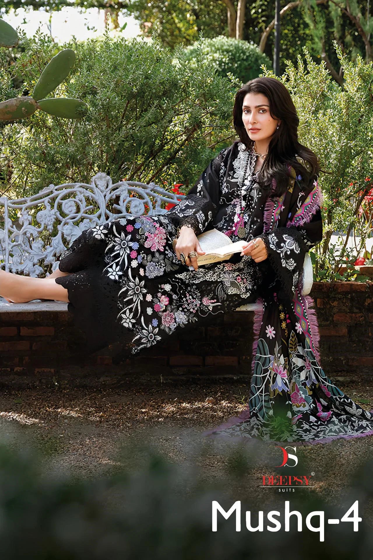Deepsy Mushq Vol 4 Chiffon Dupatta Cotton Embroidered Salwar Kameez