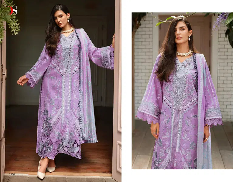 Deepsy Mushq Vol 4 Chiffon Dupatta Cotton Embroidered Salwar Kameez