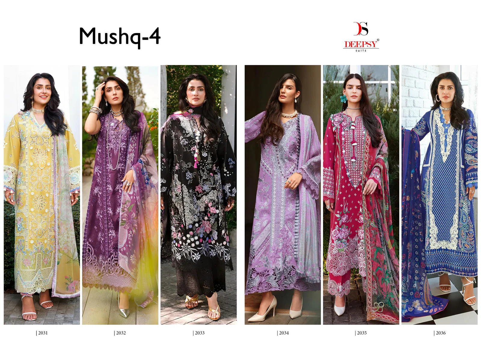 Deepsy Mushq Vol 4 Chiffon Dupatta Cotton Embroidered Salwar Kameez