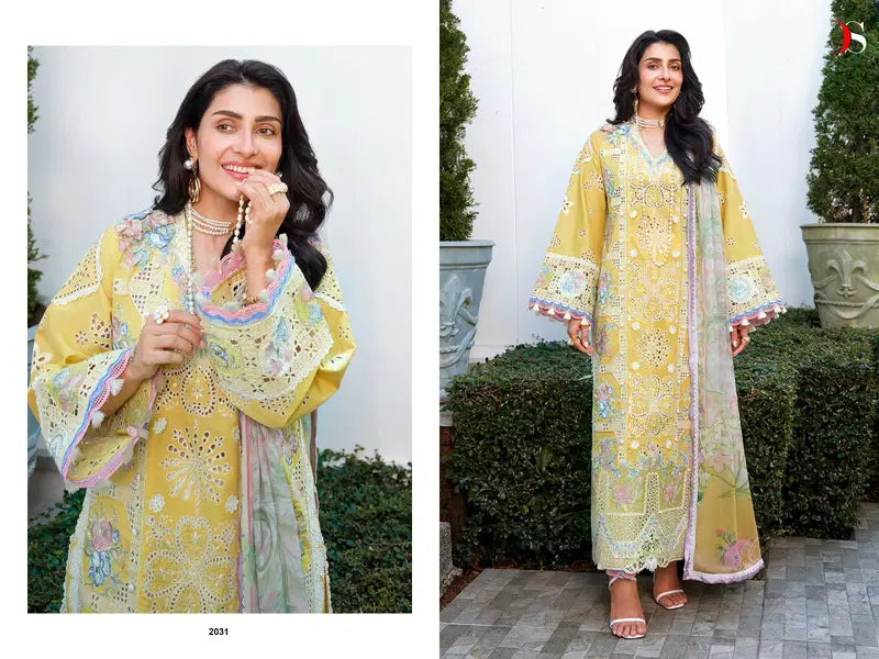 Deepsy Mushq Vol 4 Chiffon Dupatta Cotton Embroidered Salwar Kameez