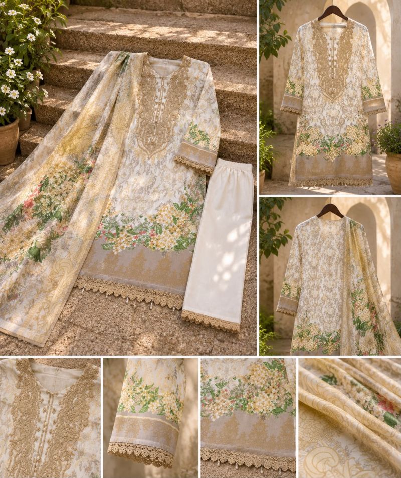 Deepsy R 1892 Chiffon Dupatta Cotton Embroidered Salwar Kameez Collection