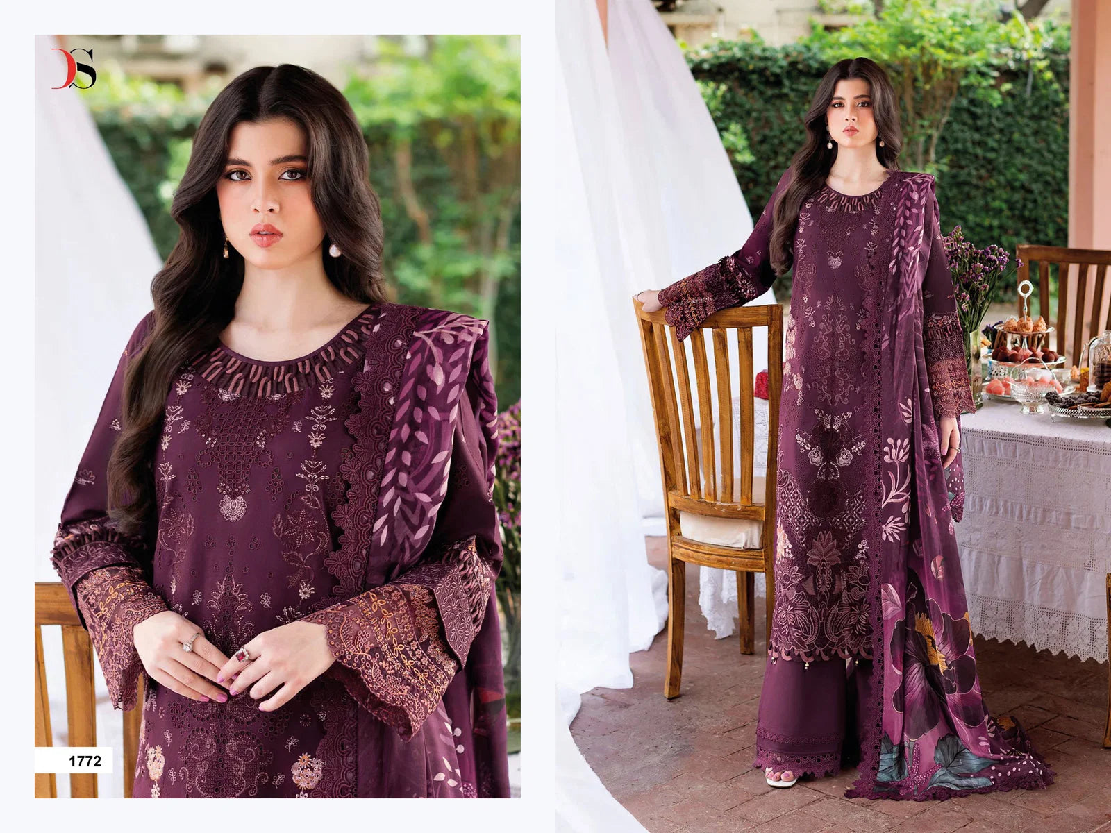 Deepsy Ramsha 1771 To 1776 Chiffon Dupatta Cotton Sakwar Kameez
