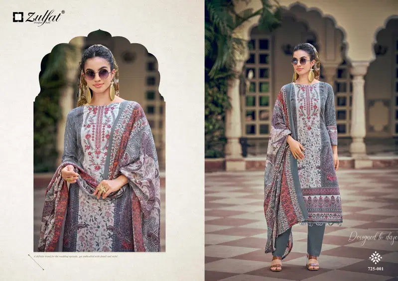 Zulfat Sana Safina Vol 6 Cotton Embroidered Dress Material